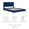 thumbnail image 5 of Modway Leah Chevron Tufted Performance Velvet Twin Platform Bed - Navy, 5 of 9