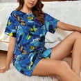 thumbnail image 5 of Yiaed Hawaiian Style Print Short Sleeve Pajama Sets for Women Casual Crew Neck 2 Piece Lounge Sets Women's Short-Sleeved Pajama-Medium, 5 of 5