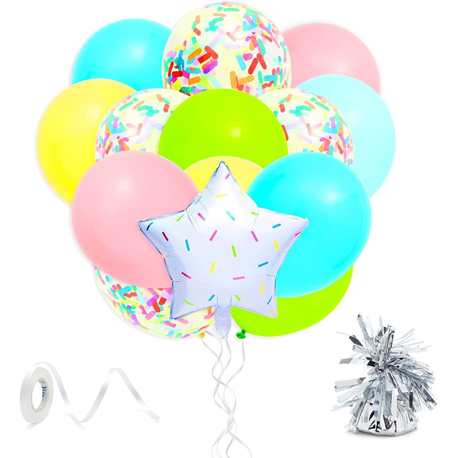 52 Pieces Ice Cream Birthday Decorations Happy Birthday Banner Ice Cream Honeycomb Centerpiece Ice Cream Hanging Swirls Colorful Balloons for Birthday Baby Showr Party Favors Supplies