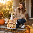 thumbnail image 6 of OANLKGI Thanksgiving Fall Goose Dress 23 Inch Harvest Printed Outfit With Matching Bow Decor Replacement Clothing For Porch Goose Figurine Front Porch Farmhouse Seasonal Decor, 6 of 7
