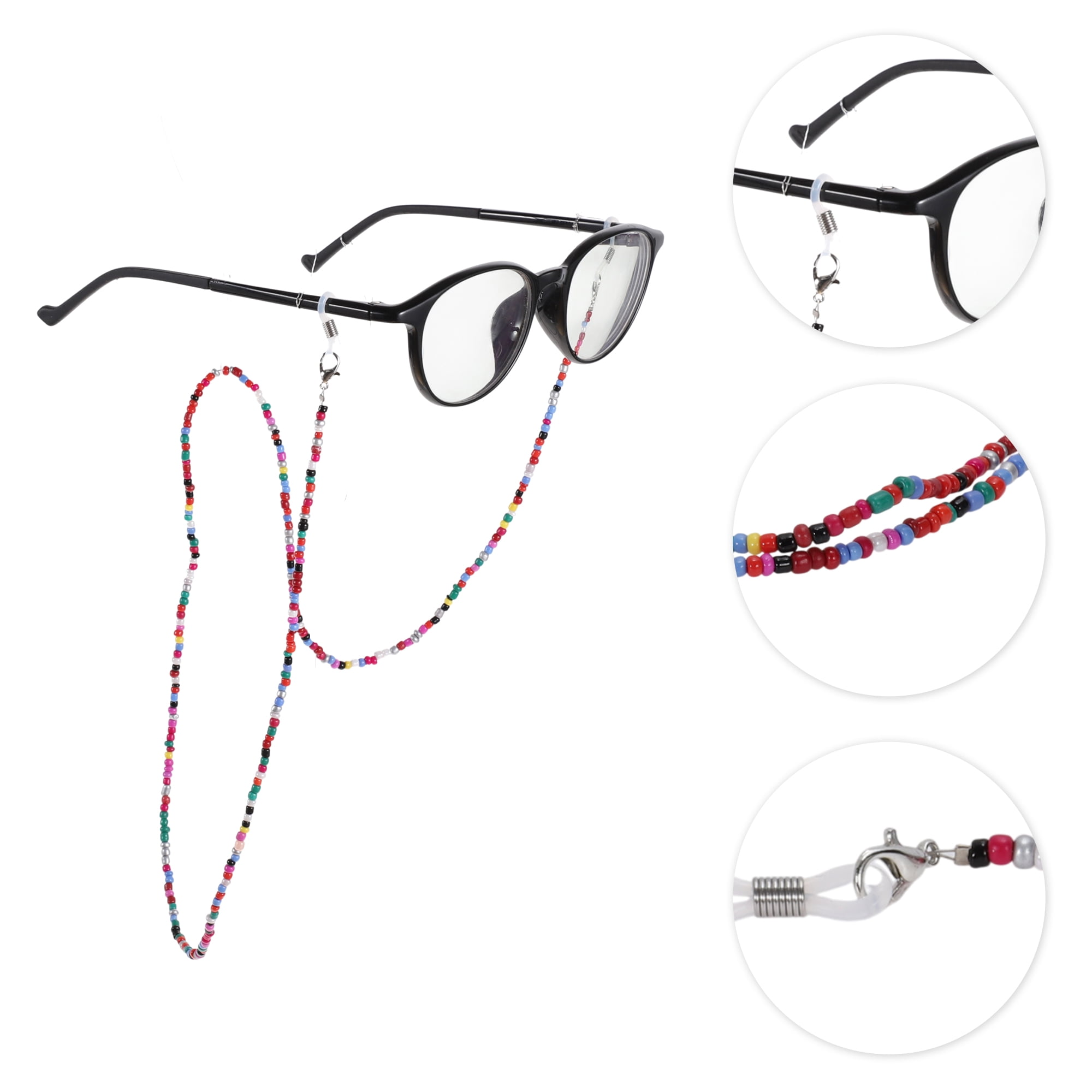 Unique Bargains Beaded Pattern Eyeglass Chain 1Pc Pink