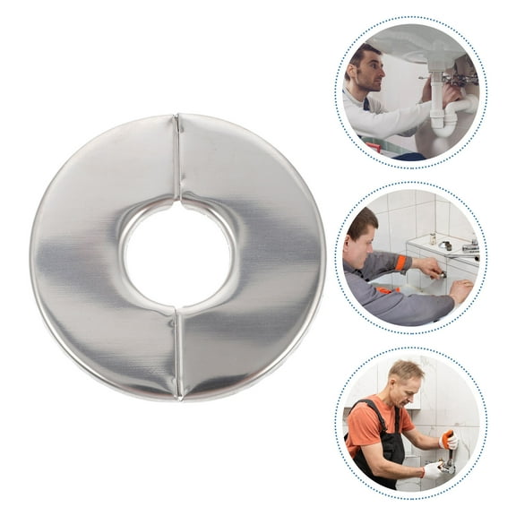 COSMOBETTY 5Pcs Silver Cover for Toilet Pipe and Wall Installation