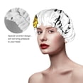 thumbnail image 4 of Easygdp Gnome Sweet Honey Shower Caps for Women, Double Waterproof Layers Shower Cap, Quick Drying Bath Hair Cap Reusable, 4 of 9