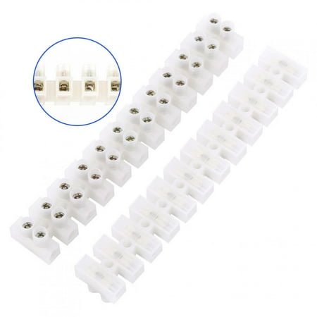 

Octpeak Terminal Strip 10pcs 360V 10A Dual Row Screw Terminals Electric Barrier 12-terminal Strip Block Electric Barrier
