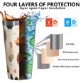 thumbnail image 3 of 16oz Tumblers Beige Chicken Cartoon Pattern Stainless Steel Vacuum Insulated Double Wall Travel Tumbler Cups Mug with Lid and Straw,Cleaning Brush for Coffee,Tea, 3 of 4