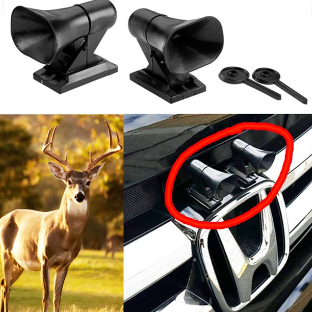 2PC Ultrasonic Deer Warning Whistles Animal Wildlife Alert Device Car