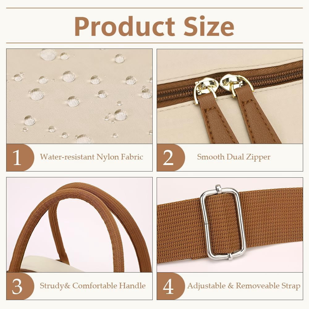 Sunyuer Diaper Bag Tote, Travel Stylish Mommy Bag with Stroller Clips, Large Capacity Hospital Bag for Labor and Delivery