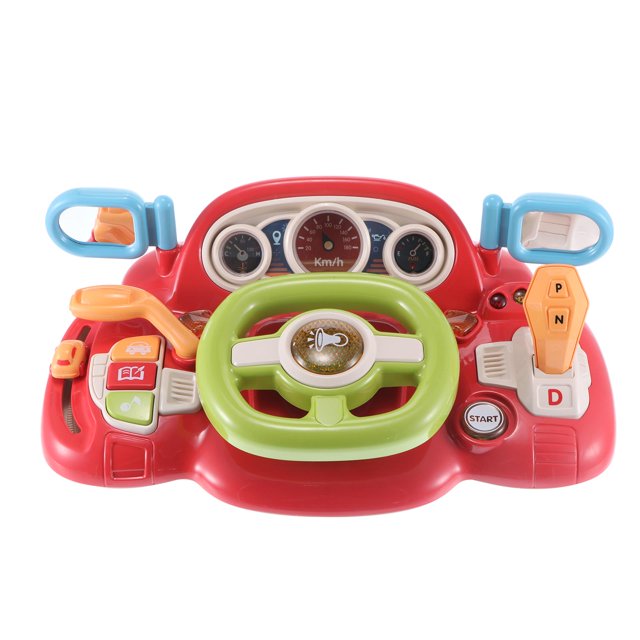 Volante De Juguete Simulador De Educación Temprana Juguetes De Volante Con Luz Y Música Juego De Imaginación Portátil Aprendizaje De Juguetes Educativos Para Niños Niñas Ki Kearding FN003544-01