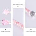 thumbnail image 3 of 2Pcs Glass Stirring Sticks Cocktail Drink Mixer Bar Round Stir Stick Shiny Glass Stick Sakura Shaped Design Stirrer, 3 of 7