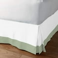 thumbnail image 2 of 1 Piece Split Corner Two Tone Tailored Bed Skirt By D.N.G. BEDDINGS, Twin XL Size 15 Inch Deep Pocket, 800 TC, 100% Egyptian Cotton, Solid White/Light Sage Color., 2 of 3