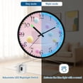 thumbnail image 5 of Voice Activated Clock with Glow Light 12 Inch Large Silent Wall Clock Battery Operated for Home Decor Colored Balls, 5 of 8