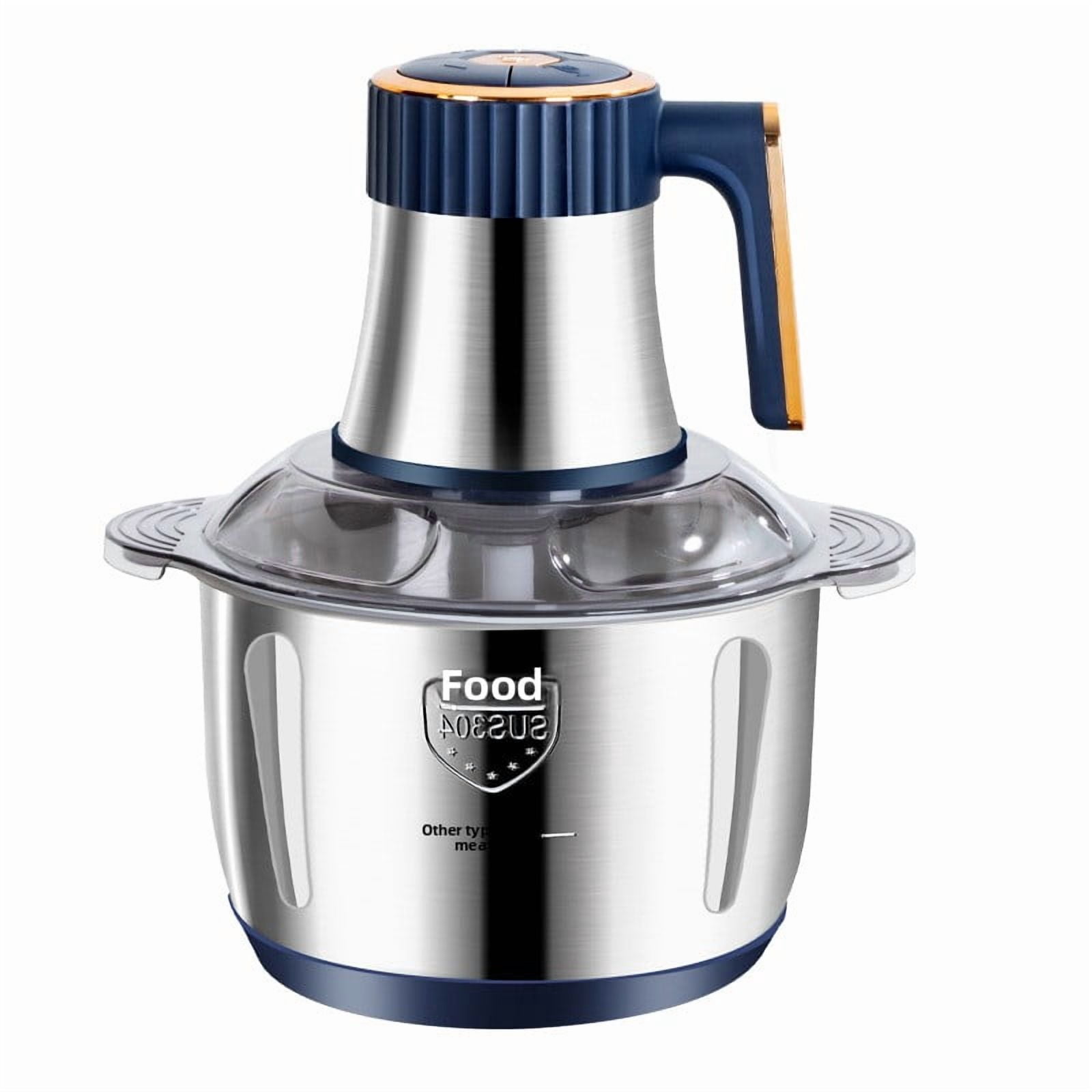 110-volt stainless steel food processor - 5-liter capacity, 400-watt multi-functional kitchen appliance, suitable for operations such as chopping, cutting, juicing, and making baby food.