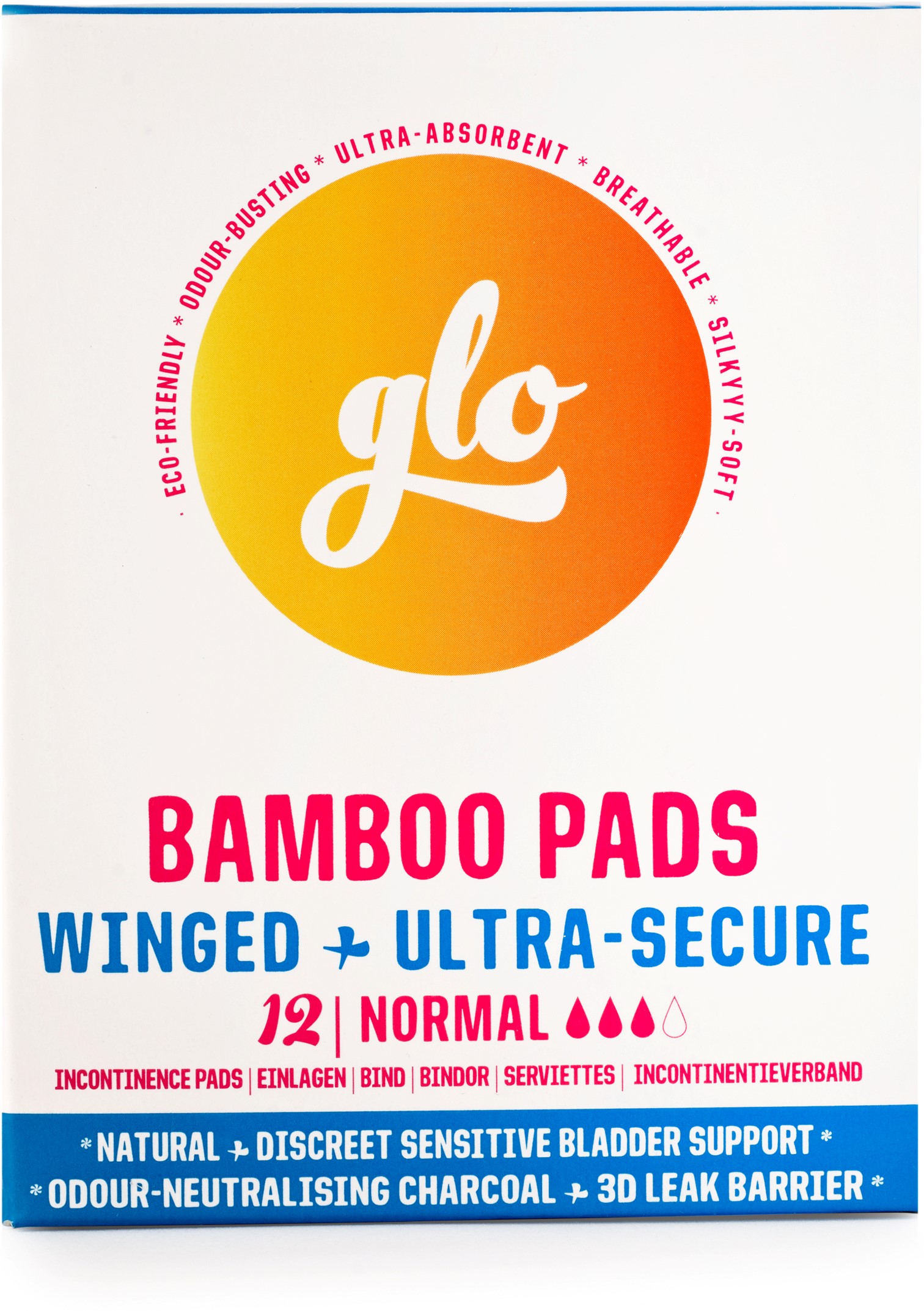 Glo Organic Bamboo Incontinence Pads Women Ultra Secure Biodegradable For Sensitive Bladder 12 Count Walmart Com Walmart Com