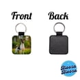 thumbnail image 4 of Smooth Fox Terrier Dog Photo Faux Leather Square Keychain, 4 of 7