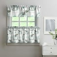 thumbnail image 2 of Rod Pocket Kitchen Curtain Set 3-Piece, 27.5x36 Inch Valance & Tier Drapes, Polyester Pongee Cafe Curtains for Living Room, Bathroom, Farmhouse Rustic Country Window Treatments., 2 of 6