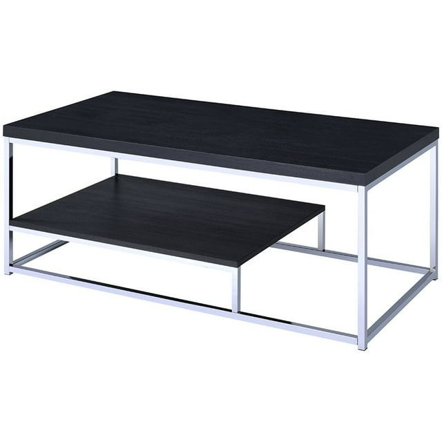 Steve Silver Table Basse Lucia en Cappuccino et Métal Chromé