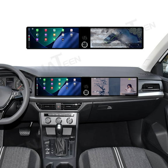 SNATEEN Dual 12.3 inch Carplay Screen/Radio/Multimedia Player for Volkswagen Lavida 2019-2022 Models Universal Car Navigation/GPS Upgrade Headunit Android Display 1080P Touch Screen Replace System