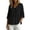 Black, variant on Babydoll Tops for Women Cotton Linen Peter Pan Collar Blouse 3/4 Sleeve Lace Trim Casual Peplum Tops,L,Black