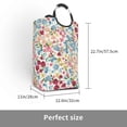 thumbnail image 3 of KLL Trendy Floral Design Laundry Hamper,Large Canvas Fabric Lightweight Storage Basket Toy Organizer Dirty Clothes Collapsible Waterproof, 3 of 6