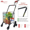 thumbnail image 2 of dbest products Stair Climber Cruiser Cart Shopping Grocery Rolling Folding Laundry Basket on Wheels Foldable Utility Trolley Compact Lightweight Collapsible, Black, 2 of 6