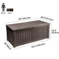 thumbnail image 5 of Dextrus Outdoor Storage Deck Box for Outdoor Pillows and Pool Supplies - Large Resin Patio Storage 120 Gallon Capacity, Lockable Lid, Waterproof (Brown), 5 of 6
