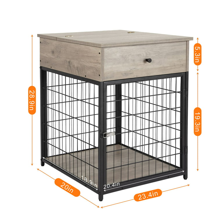 Large Dog Crate Furniture with Drawers, Storage Shelves for Small, Medium  and Large Dog, Wooden Garage Storage Cabinet