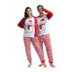 thumbnail image 1 of Pijamas a juego para parejas, pijamas estampados de manga larga, conjuntos para mujer y hombre, ropa de Navidad, traje para casa con tiras verdes y rojas, 1 of 4