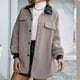 thumbnail image 4 of Abrigo de invierno de moda para mujer, abrigo cálido de manga larga con cremallera, cárdigan de solapa, gabardina de felpa, chaqueta Pompotops qwe16342, 4 of 9