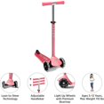 thumbnail image 3 of Radio Flyer Kids Scooter, Flyer Glider Pro Ride On Toy w/ Light Up Wheels, Pink, 3 of 9