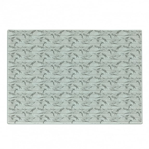 Birds Cutting Board, Spotted Neck Swallow and Red-Rumped Swallow Perching on Parallel Wires, Decorative Tempered Glass Cutting and Serving Board, in 3 Sizes, by Ambesonne
