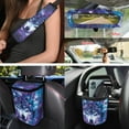 thumbnail image 4 of Yuyamidu Wolf Car Seat Cover Full Set Starry Sky Automotive Steering Wheel Covers Auto Seatbelt Pads Coaster Trash Can Air Vent Holder Rear View Mirror Cover Car Coasters Keychain 15 Packs, 4 of 7
