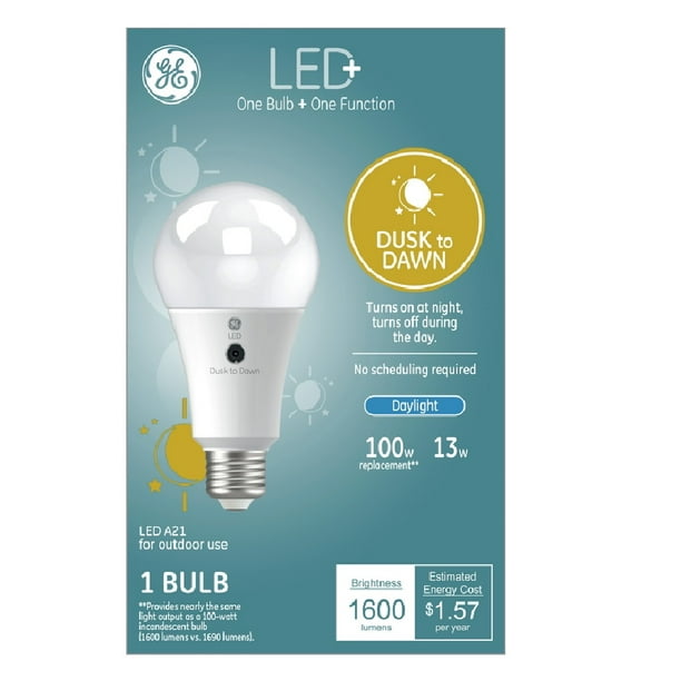 GE Lighting 93121490 A21 Outdoor LED Dusk to Dawn Bulb