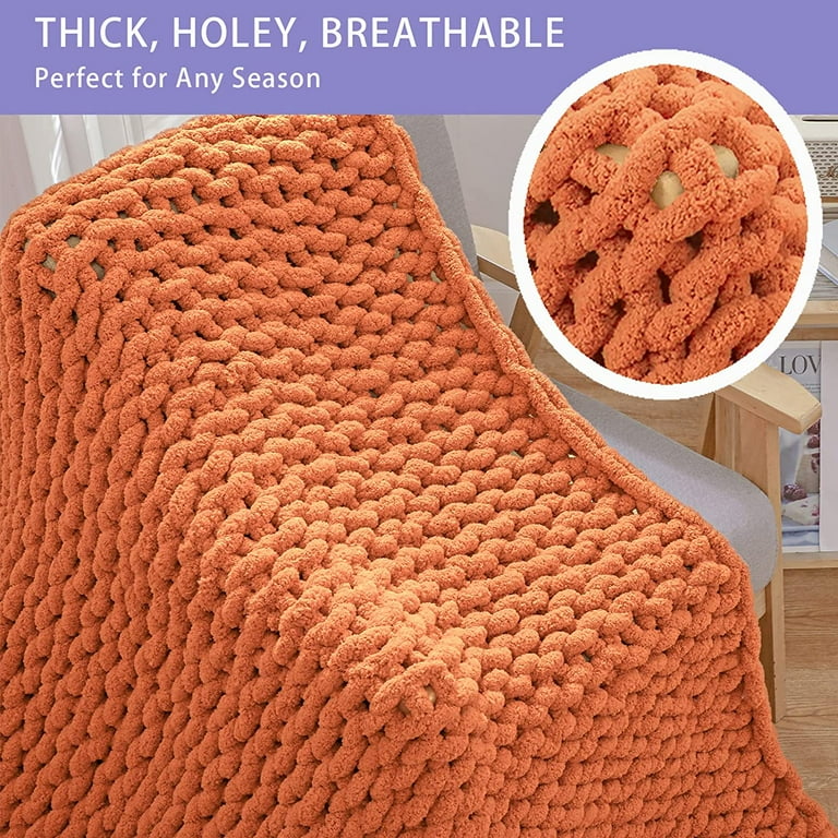 ZXNYH Chunky Knit Blanket Throw 51 x63