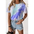 thumbnail image 2 of Camiseta de Mujer Cuello Redondo Manga Corta Camiseta Casual Estampada Tie-Dye, Azul, XL tholdsy AP000470-23, 2 of 7