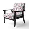 thumbnail image 2 of Designart "Pink and White Tropical Flowers" Upholstered Patterned Accent Chair and Arm Chair, 2 of 5
