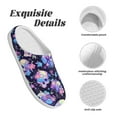 thumbnail image 5 of Disketp cool flower Skull Women's Men's Slippers Plush Slip-On House Slipper for Winter Indoor Soft Cushion Non-slip Fluffy Slides Slippers-35/36, 5 of 7