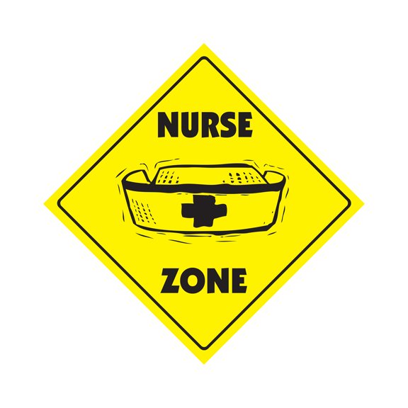 Nurse Crossing Decal Zone Xing | Indoor/Outdoor | 8" Tall nursing stethoscope supplies careers jobs