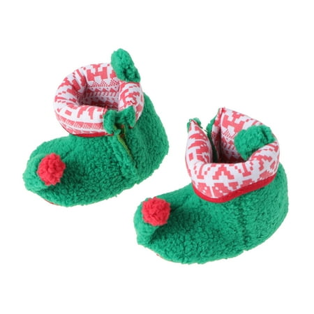 

1 Pair Christmas Baby Snow Boots Comfortable Baby Soft-sole Shoes Prewalker Toddler Shoes (Green 11cm)