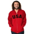 thumbnail image 4 of United States of America USA Patriot Unisex Fleece Graphic Zip Up Hoodie Brisco Brands 4X, 4 of 6