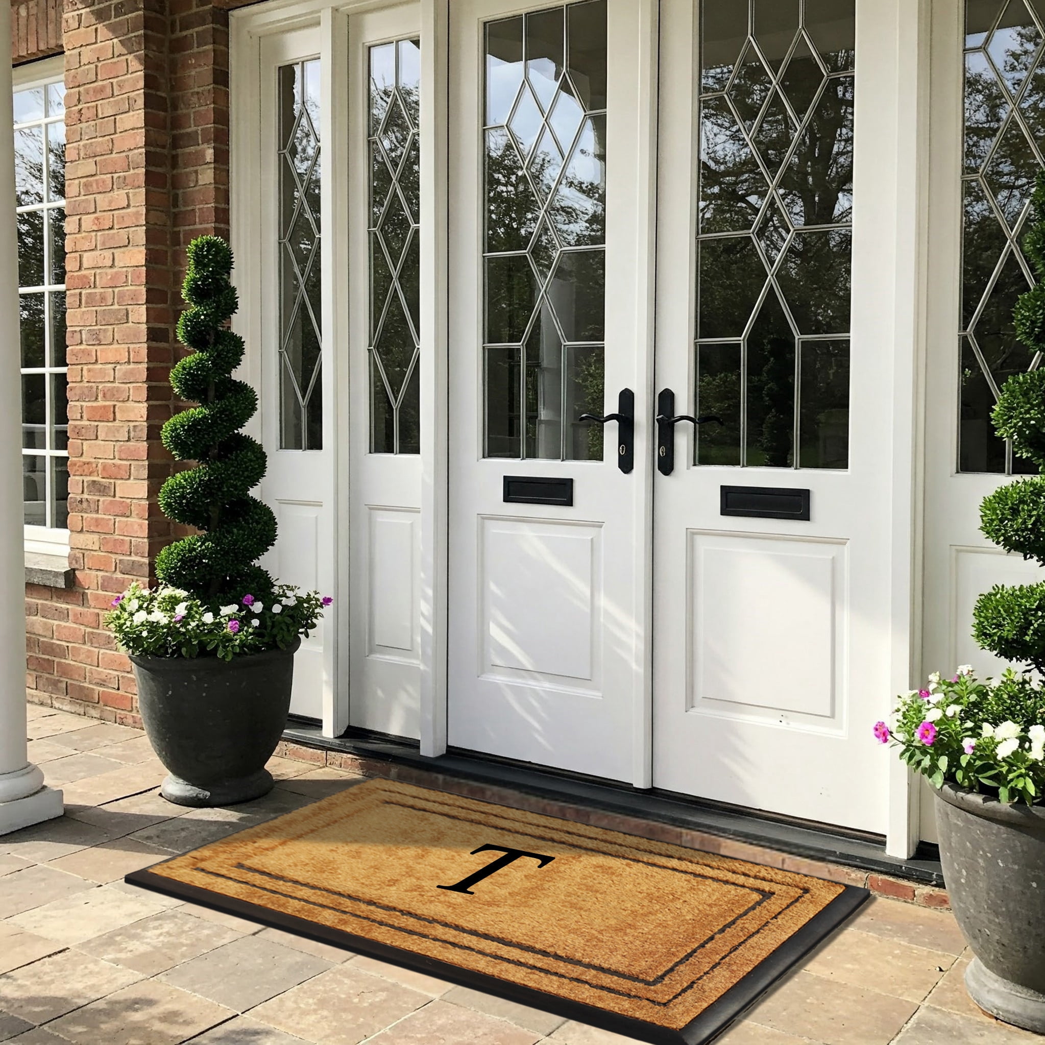 A1 Home Collections Natural Coir & Rubber Door Mat, Long-Lasting Entrance Doormats for Front Door, Thick & Non-Slip Durable Outdoor Entry Mat 30" x 60"