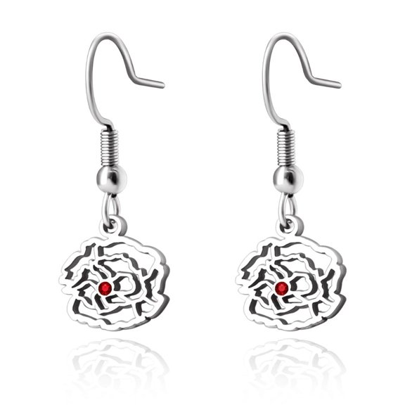 Anavia Personalized Birth Month Flower Dangling Earrings, Floral Earring Jewelry Birthday/Christmas Gifts