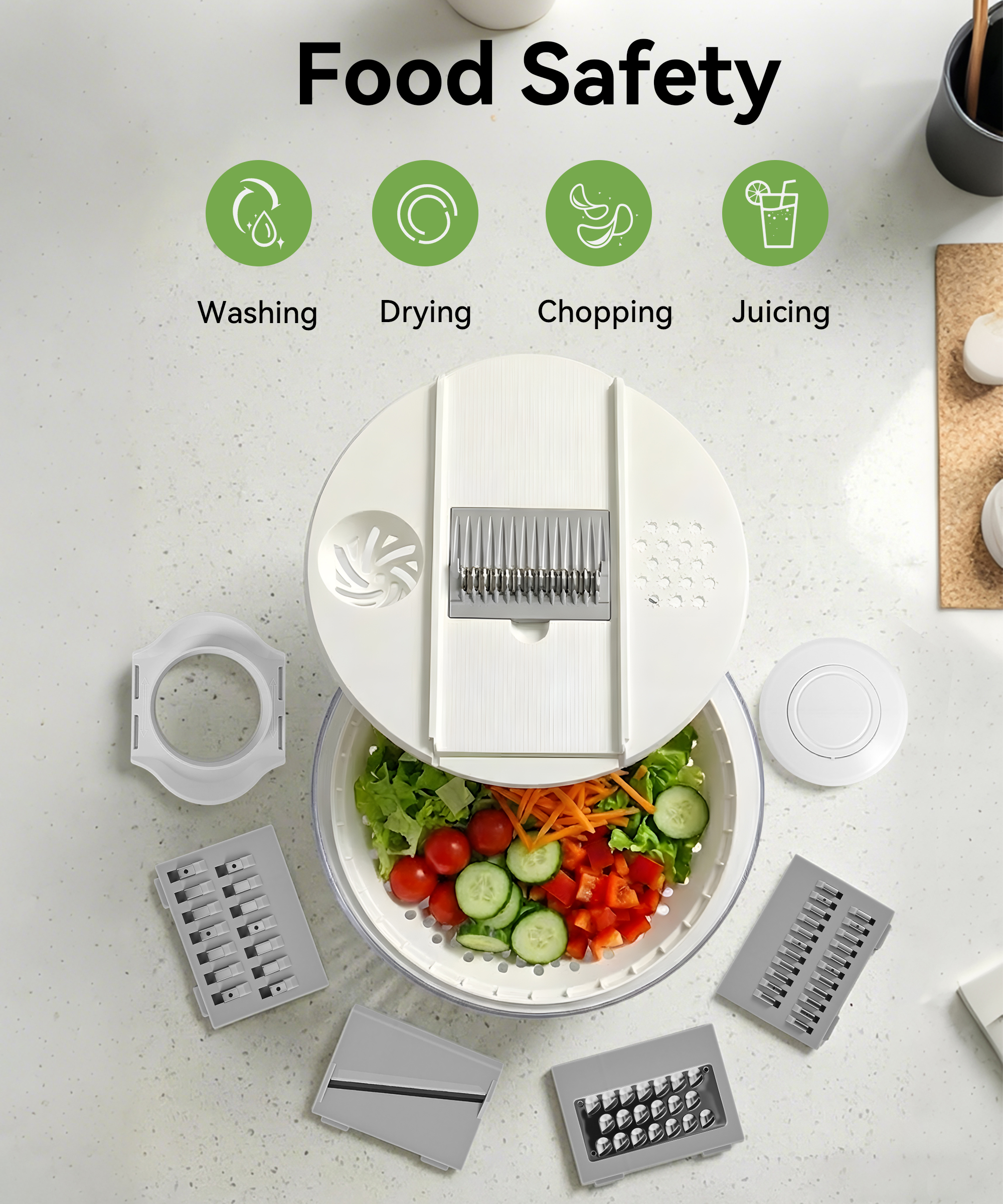 M Buder Salad Spinner with Vegetable Chopper Blades photo 2