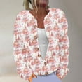 thumbnail image 2 of Penkiiy Christmas Sweater for Women 2024 Cute Xmas Printed Cardigans Sweater Open Front Button Down Knit Jacket XL Multicolor, 2 of 5