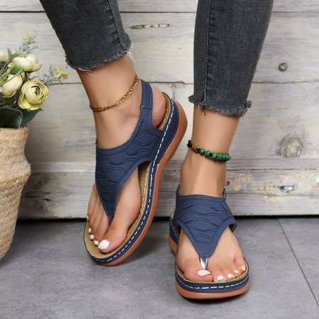 

Low-Wedge Women Orthopedic Sandals Casual Flat Shoes Flip Flops Ladies Anti-Slip