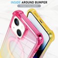 thumbnail image 3 of for iPhone 14 Case Magnetic Phone Case, [Support for Magsafe] Gradient Crystal Elegant Case, Four Corner Cushion Protection Cover Camera Protective for Girls Women -Red Yellow, 3 of 6
