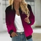 thumbnail image 1 of Chaquetas y abrigos casuales sin capucha de manga larga para mujer, chaqueta informal de moda con cuello alto y cremallera en el bolsillo, abrigo casual de manga larga estampado para mujer, 1 of 5