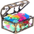 thumbnail image 1 of Cofre del tesoro pirata Piedras brillantes de colores Diamantes de plástico Juguetes Fiesta en la piscina Recuerdos Joyas de buceo Gemas Joyas para niños, 1 of 6