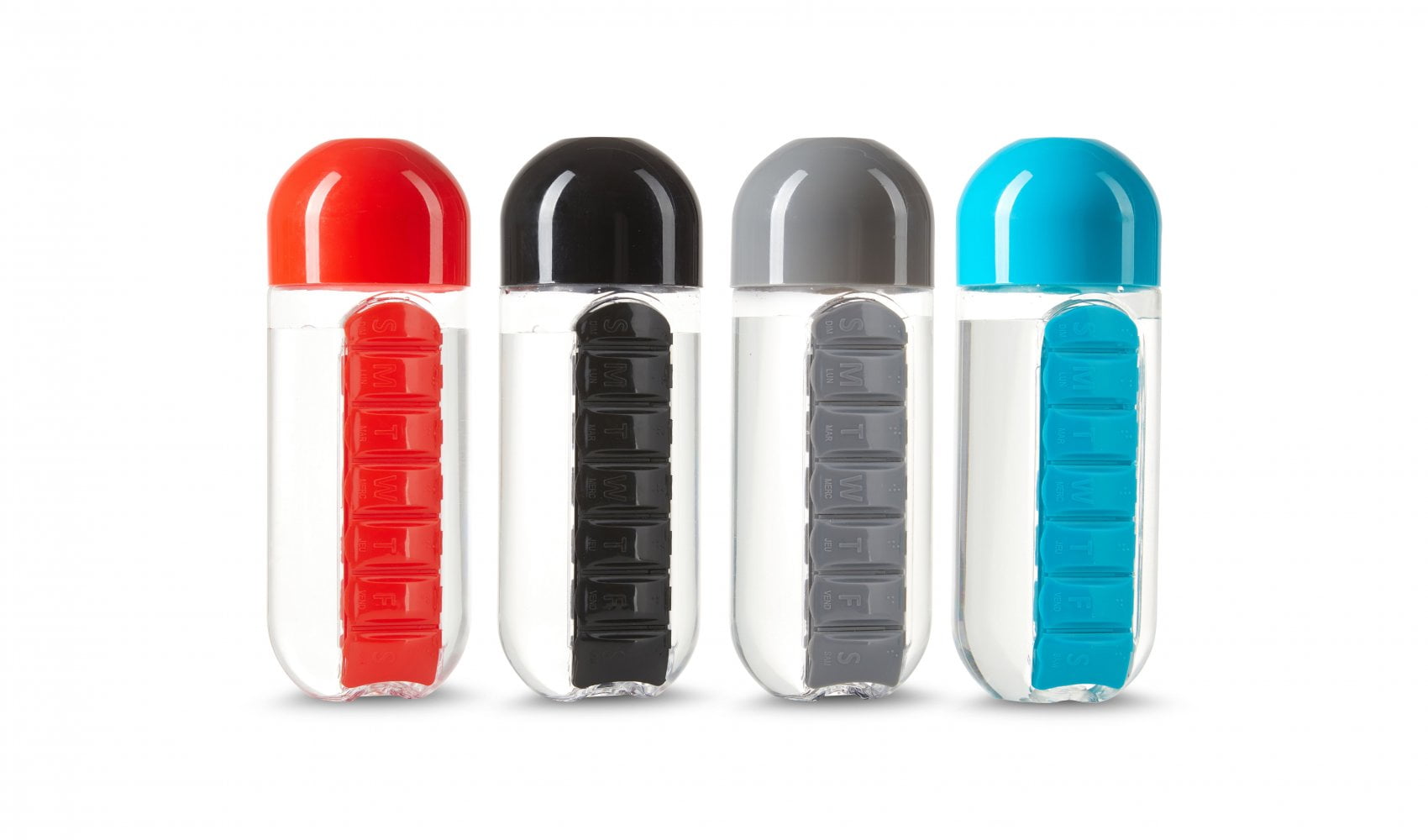 Water Bottle with Pill Holder, Portable Inserted Pill Case Bottle