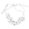 thumbnail image 2 of Diadema de cristal para novia Nikou diseño de hojas y flores color plateado, 2 of 15