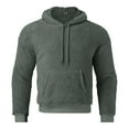 thumbnail image 4 of MIASHUI Men's Fall Winter Plush Lined Hoodie Soft Warm Pullover Long Sleeve Casual Comfortable Sweatshirt Green,S, 4 of 6
